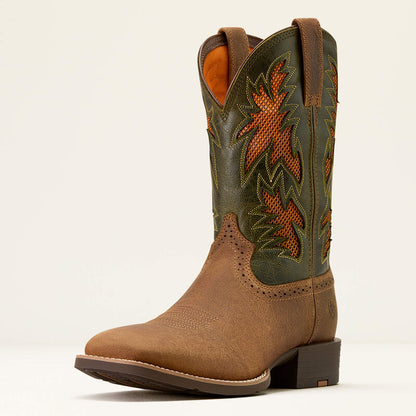 Ariat Mens Sport Cool Venttek Wide Square Toe Cowboy Boot Buff Tan
