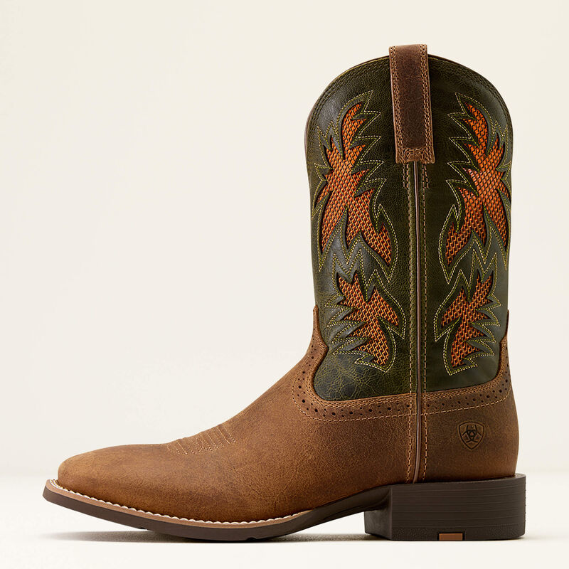 Ariat Mens Sport Cool Venttek Wide Square Toe Cowboy Boot Buff Tan