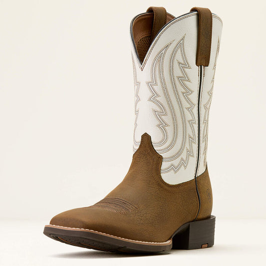 Ariat Mens Sport Big Country Wide Square Toe Cowboy Boot Mustang Brown