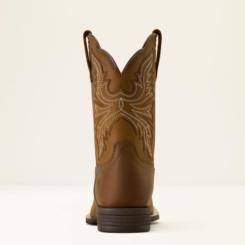 Ariat Kids Westwood Wide Square Toe Western Boot Distressed Brown