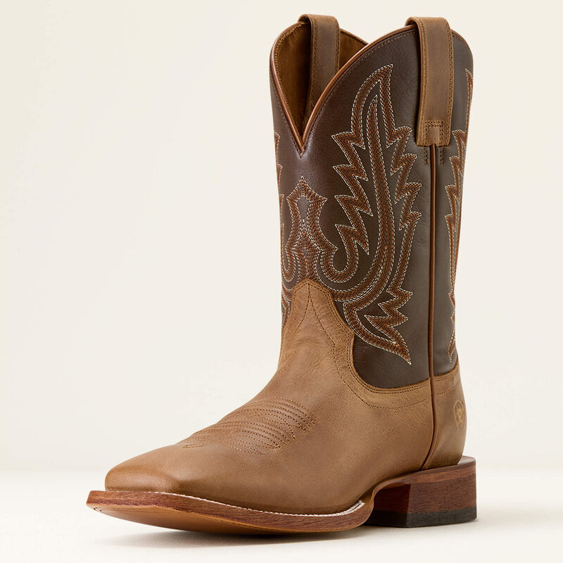 Ariat Mens County Roads Wide Square Toe Cowboy Boot Wheat Tan