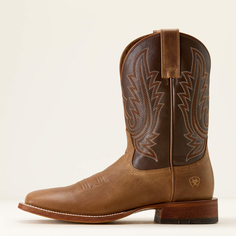 Ariat Mens County Roads Wide Square Toe Cowboy Boot Wheat Tan