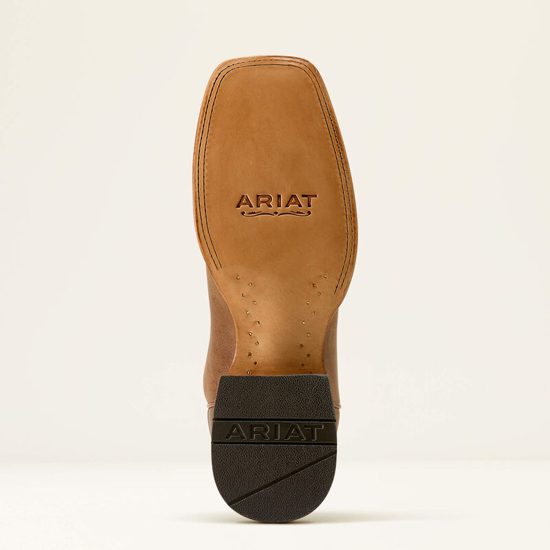 Ariat Mens County Roads Wide Square Toe Cowboy Boot Wheat Tan