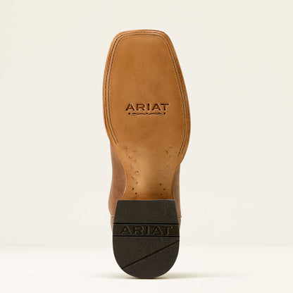 Ariat Mens County Roads Wide Square Toe Cowboy Boot Wheat Tan