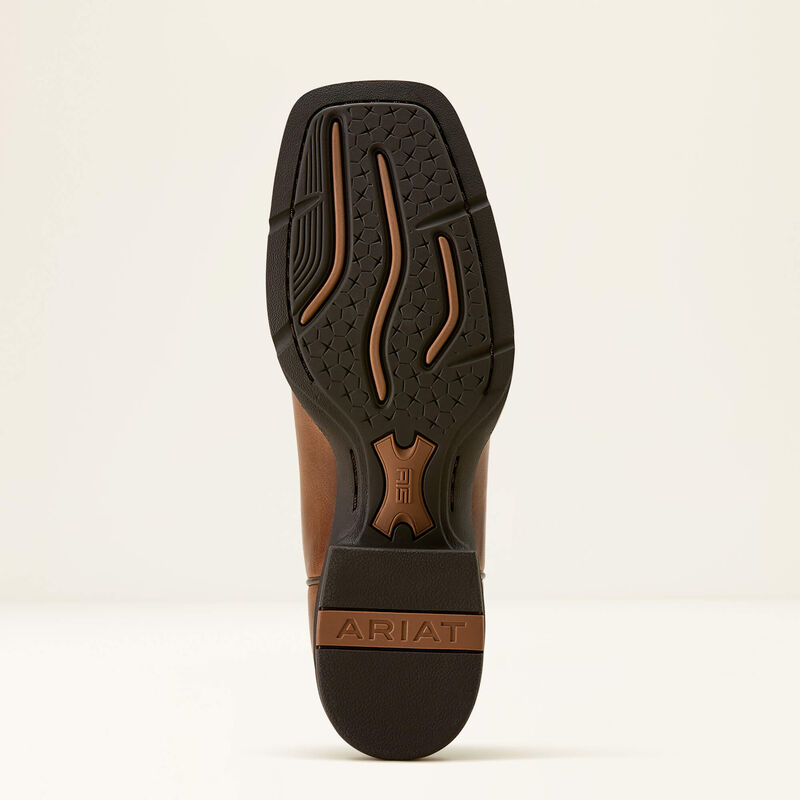 Ariat Ladies Round Up Remuda Wide Square Toe Western Boot Aged Tan