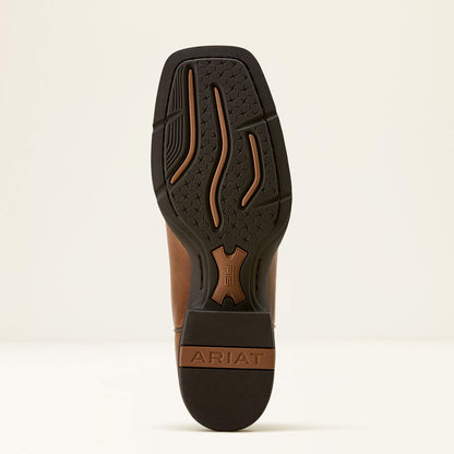 Ariat Ladies Round Up Remuda Wide Square Toe Western Boot Aged Tan