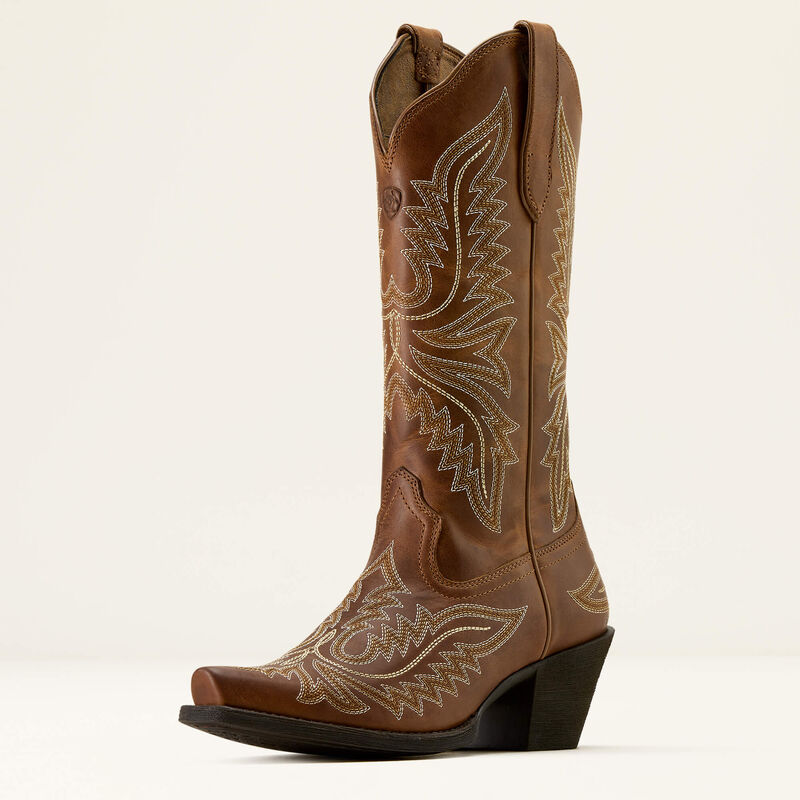 Ariat Ladies Round Up Collins D Toe Western Boot Smoked Wheat