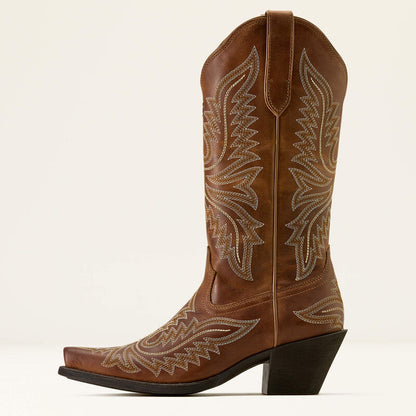Ariat Ladies Round Up Collins D Toe Western Boot Smoked Wheat