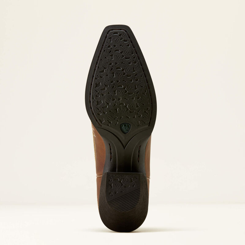 Ariat Ladies Round Up Collins D Toe Western Boot Smoked Wheat