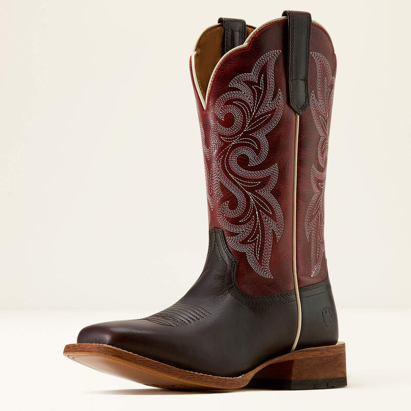 Ariat Ladies County Lane Wide Square Toe Western Boot Chocolate