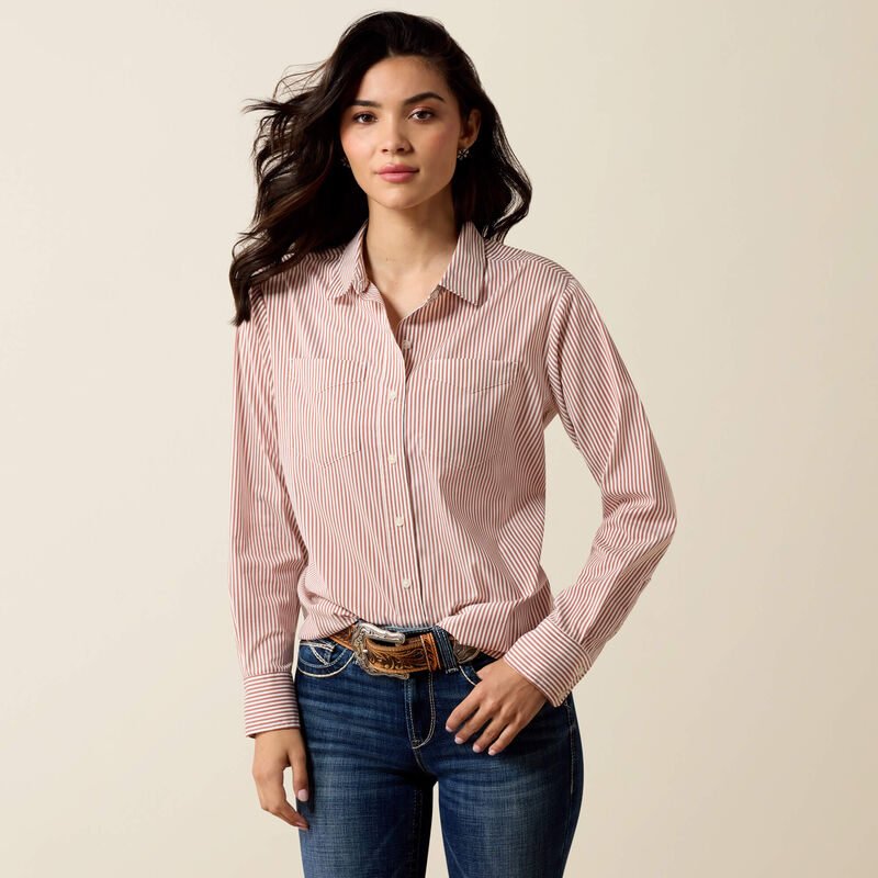Ariat Ladies Everything Shirt Burnt Henna Stripe