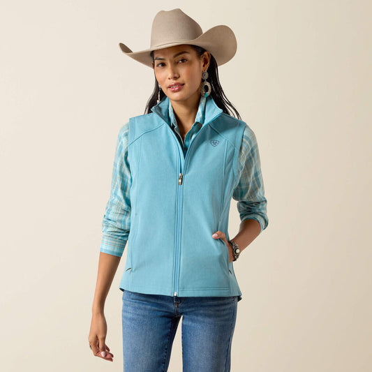 Ariat Ladies Logo Softshell Vest Adriatic Blue Heather