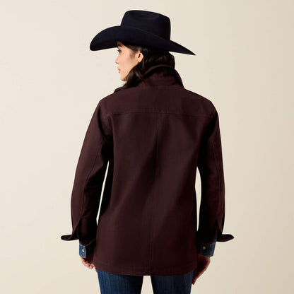 Ariat Ladies Western Canvas Chore Jacket Chocolate Plum