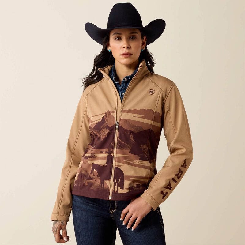 Ariat Ladies Logo Softshell Jacket Lone Ranger Print