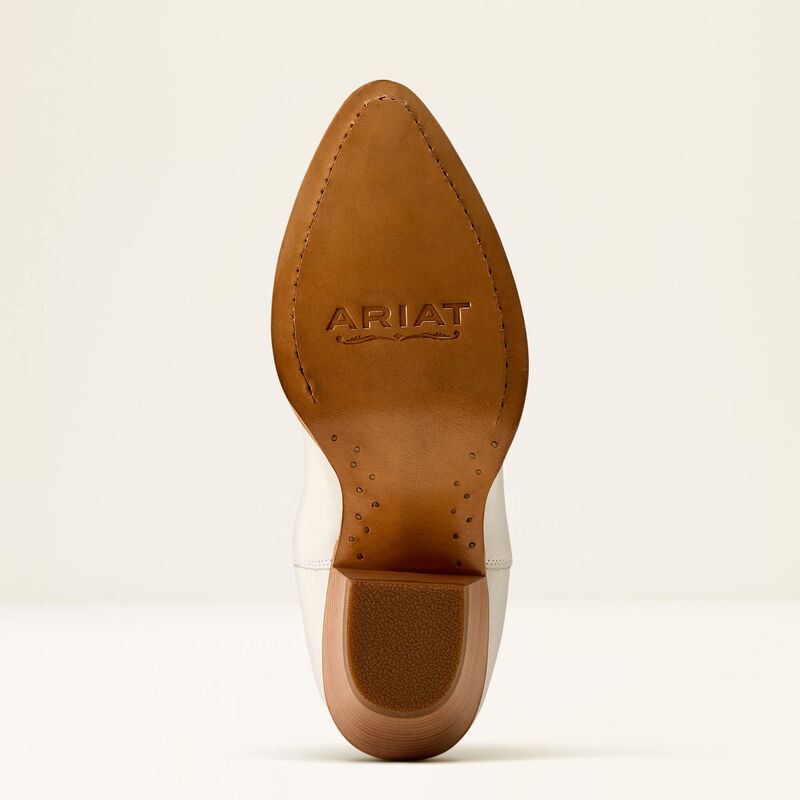Ariat Ladies Beaux J Toe Western Boot Ivory Pearl/Maroon