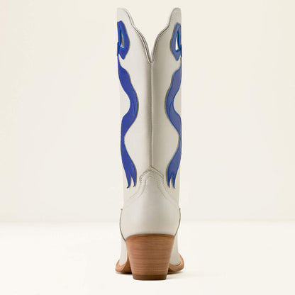 Ariat Ladies Beaux J Toe Western Boot Ivory Pearl/Wild Blue