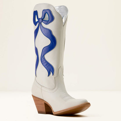 Ariat Ladies Beaux J Toe Western Boot Ivory Pearl/Wild Blue