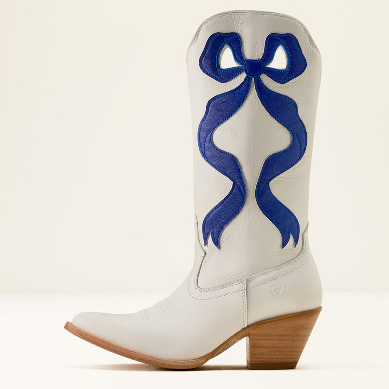 Ariat Ladies Beaux J Toe Western Boot Ivory Pearl/Wild Blue