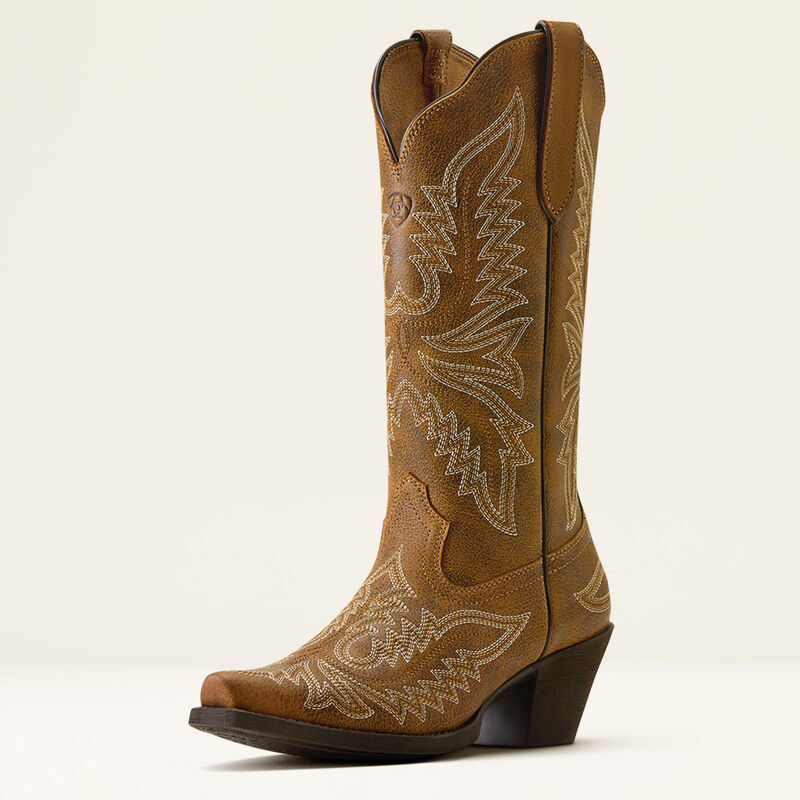 Ariat Ladies Round Up Collins D Toe Western Boot Brown Bomber