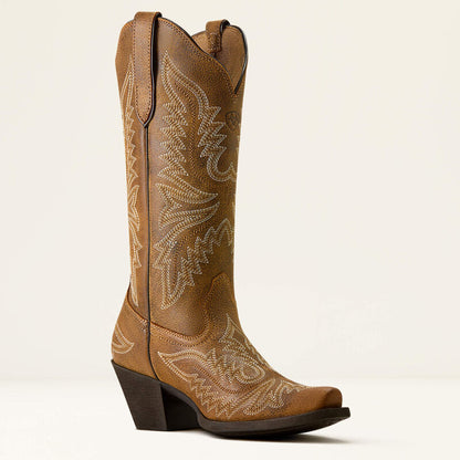 Ariat Ladies Round Up Collins D Toe Western Boot Brown Bomber