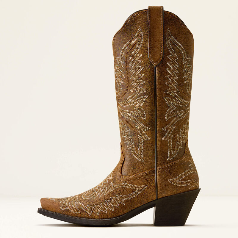 Ariat Ladies Round Up Collins D Toe Western Boot Brown Bomber