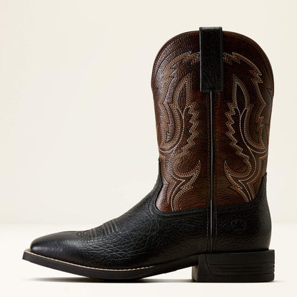 Ariat Mens Steadfast Wide Square Toe Cowboy Boot Void Black