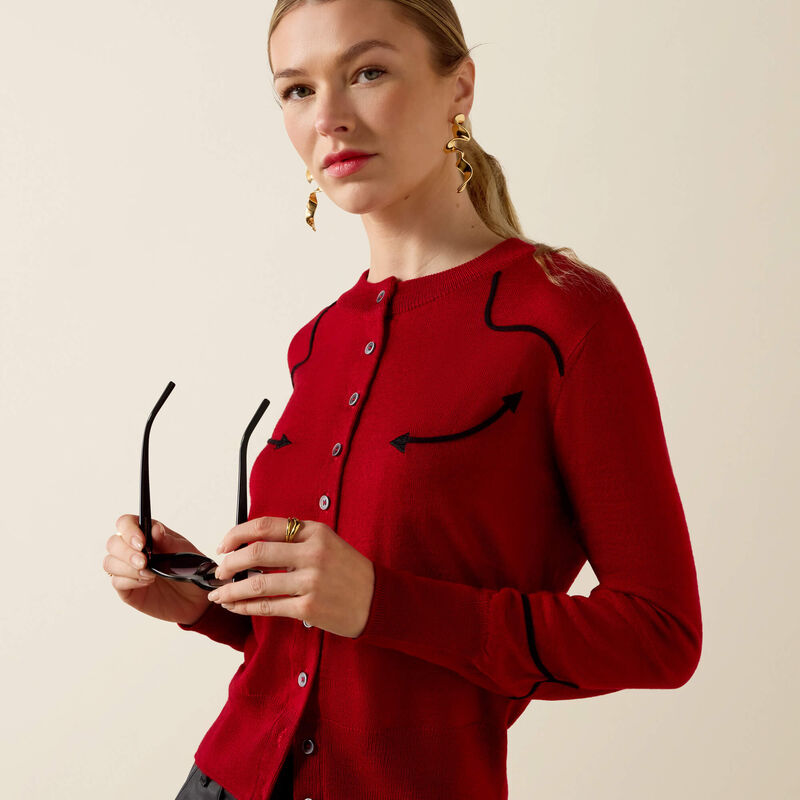 Ariat Dolly Cardigan Savy Red