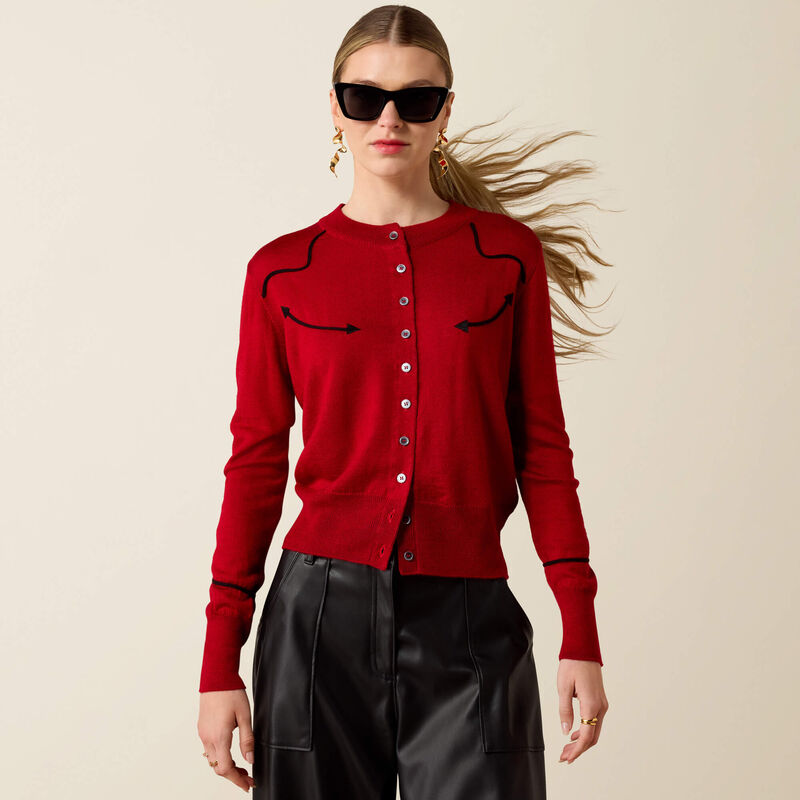 Ariat Dolly Cardigan Savy Red