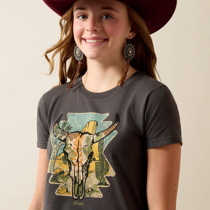 Ariat Kids Desert Steer T-Shirt Charcoal