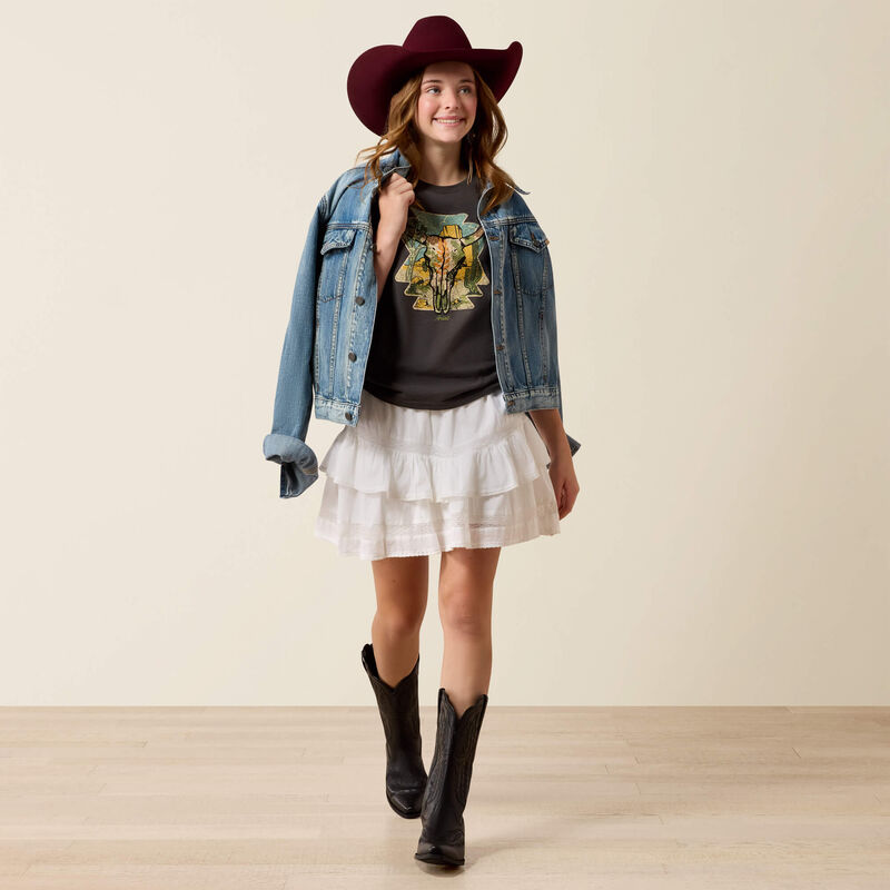 Ariat Kids Desert Steer T-Shirt Charcoal