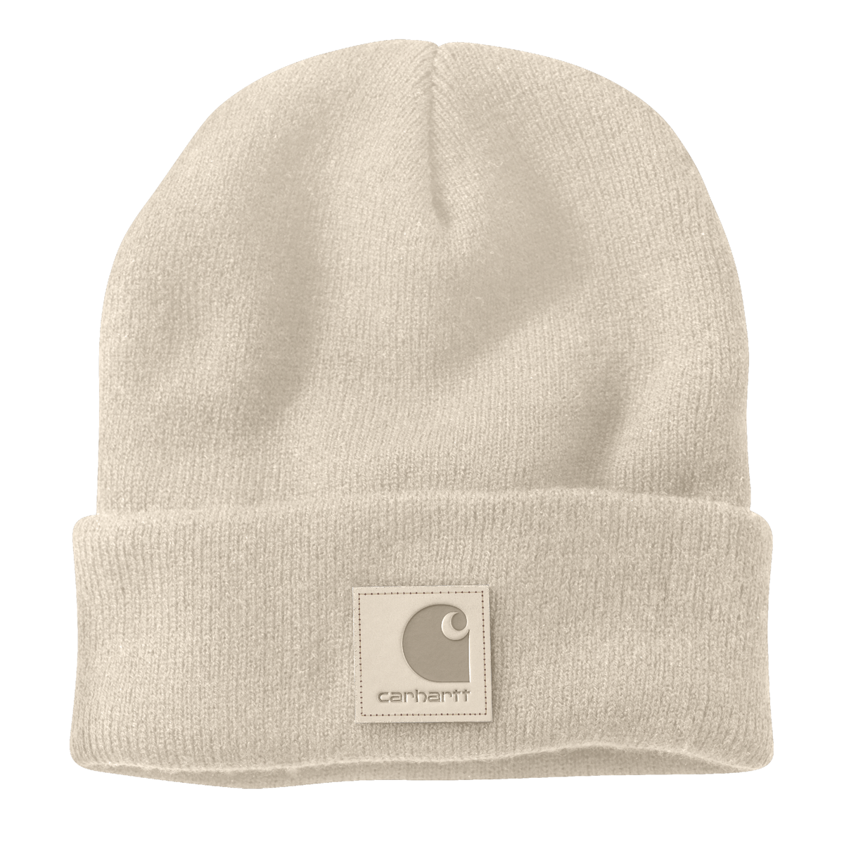 Carhartt Leather Patch Beanie Oat Milk