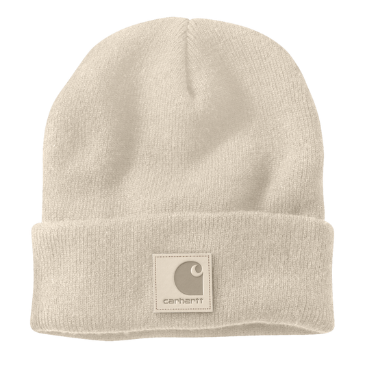 Carhartt Leather Patch Beanie Oat Milk