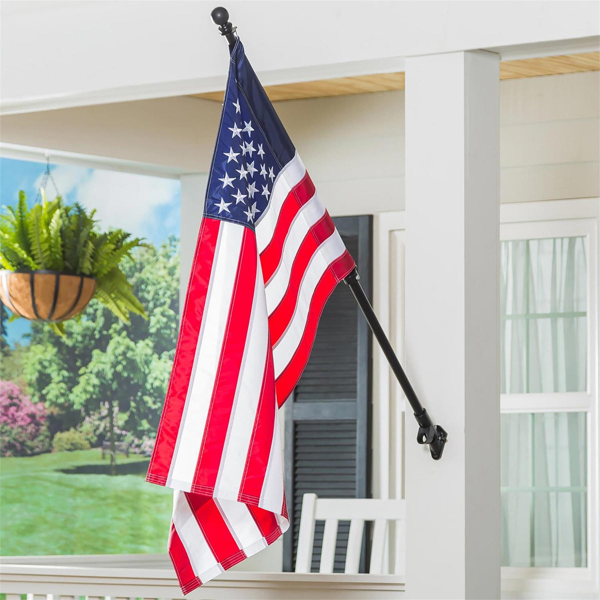 Evergreen American Flag House Applique Flag