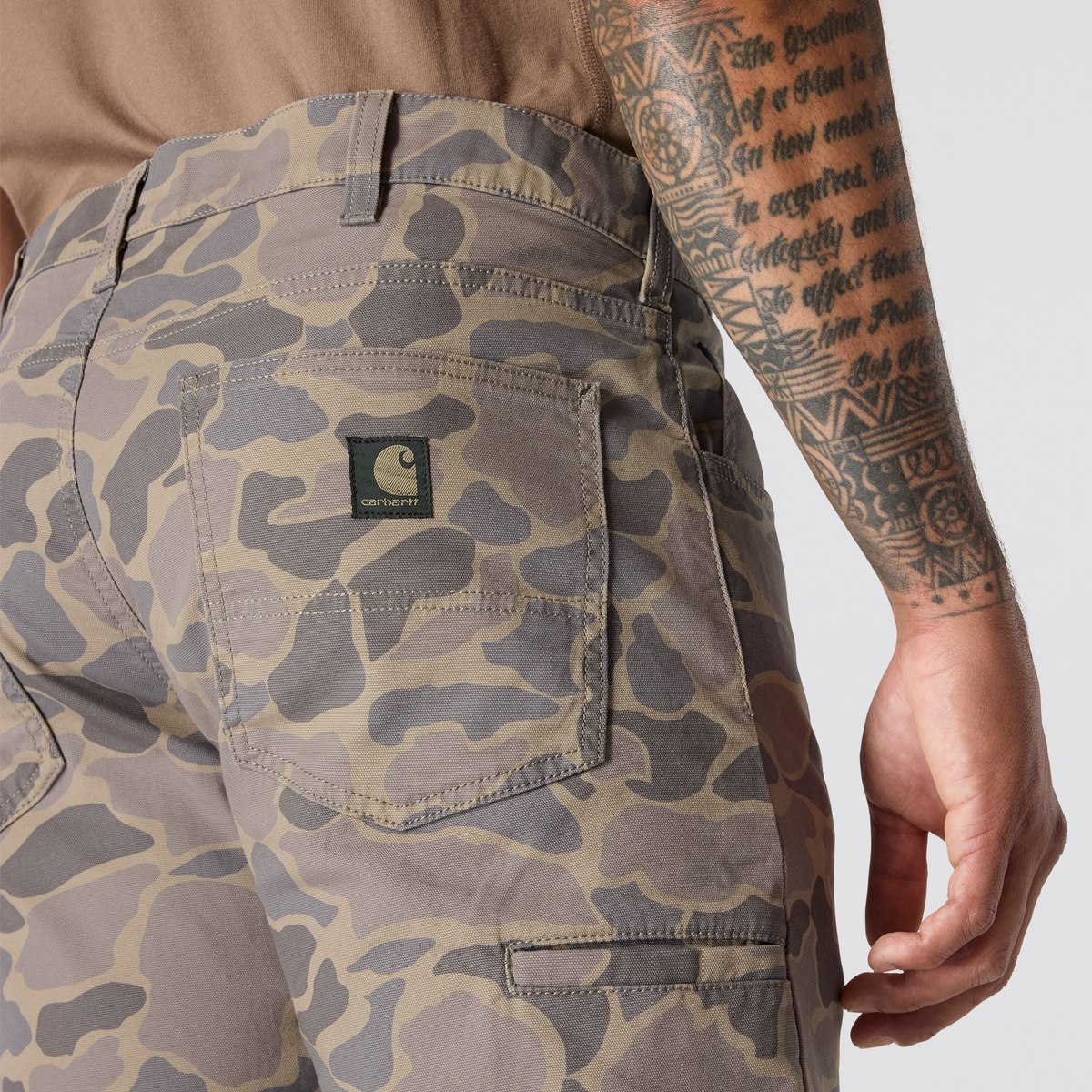 Carhartt Relaxed Straight Rigby Canvas Work Pants Khaki Vintage Camo