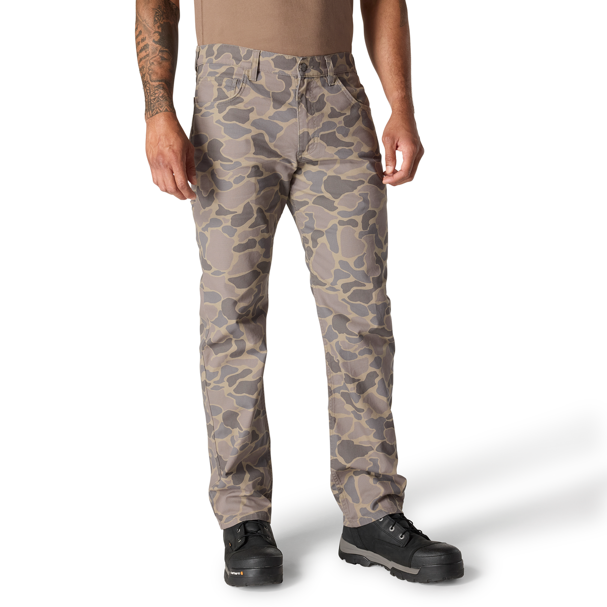 Carhartt Relaxed Straight Rigby Canvas Work Pants Khaki Vintage Camo