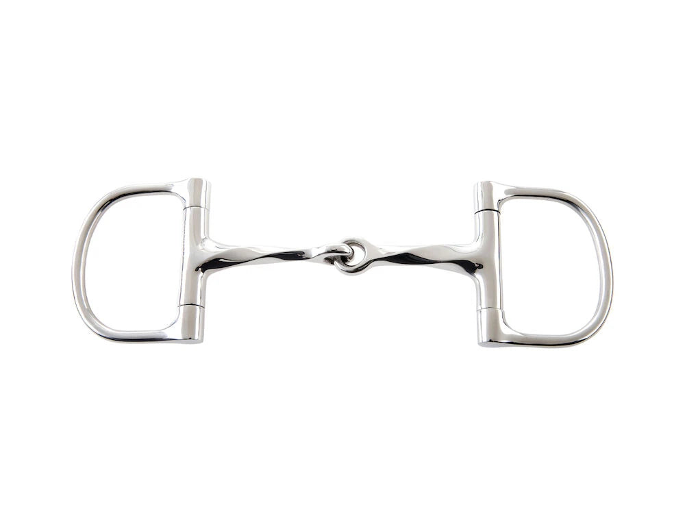 Korsteel Stainless Steel Slow Twist Dee Ring Snaffle Bit