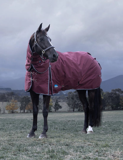 Weatherbeeta ComFiTec Essential Turnout Detach-A-Neck 360G Burgundy/Navy