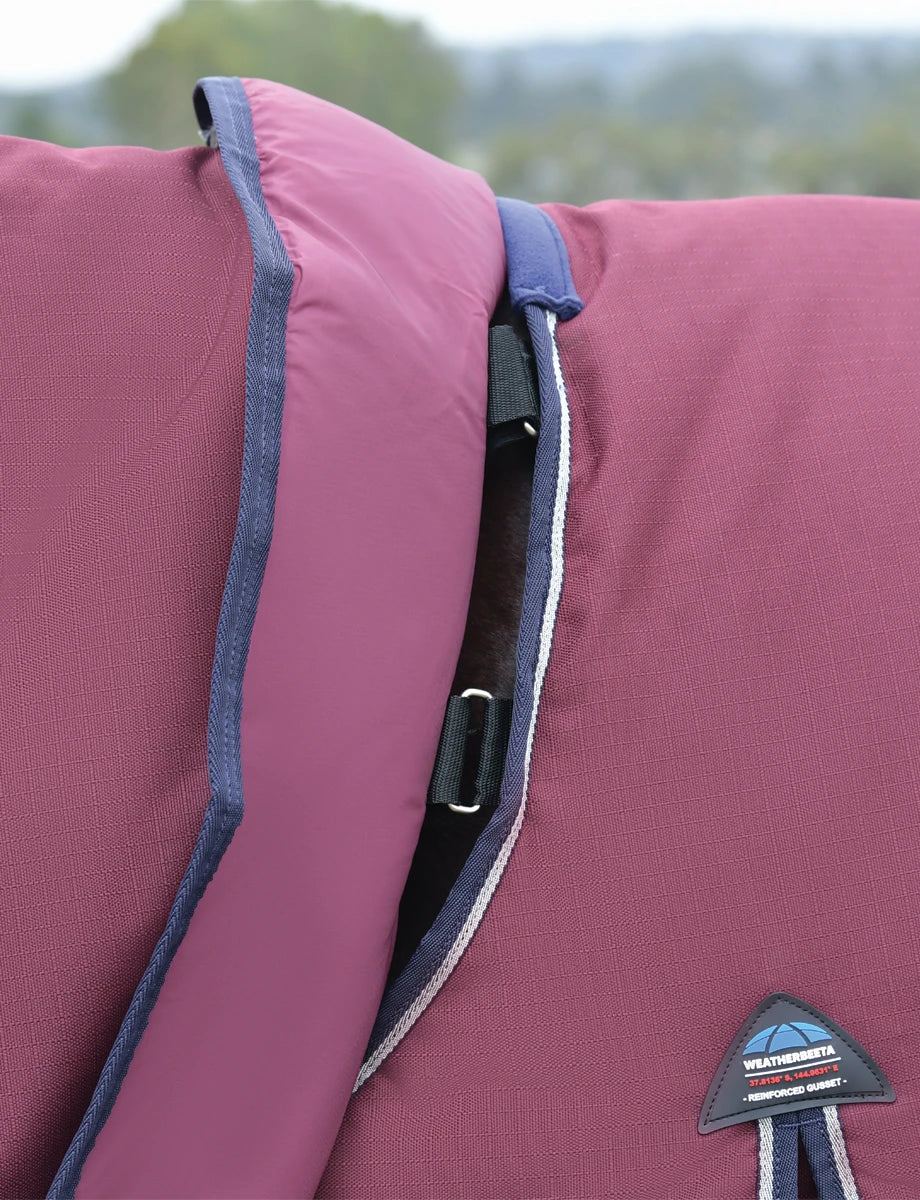 Weatherbeeta ComFiTec Essential Turnout Detach-A-Neck 360G Burgundy/Navy