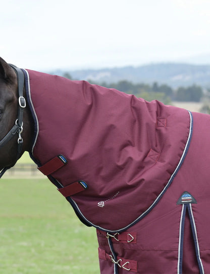 Weatherbeeta ComFiTec Essential Turnout Detach-A-Neck 360G Burgundy/Navy