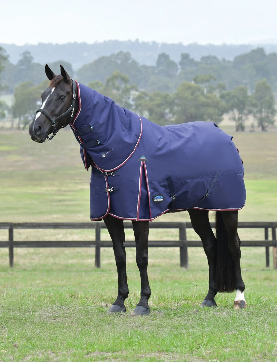 Weatherbeeta ComFiTec Essential Turnout Detach-A-Neck 360G Navy/Burgundy