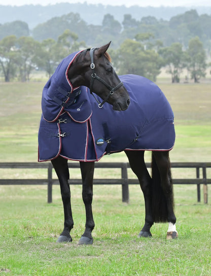 Weatherbeeta ComFiTec Essential Turnout Detach-A-Neck 360G Navy/Burgundy