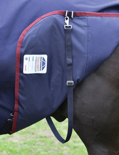 Weatherbeeta ComFiTec Essential Turnout Detach-A-Neck 360G Navy/Burgundy