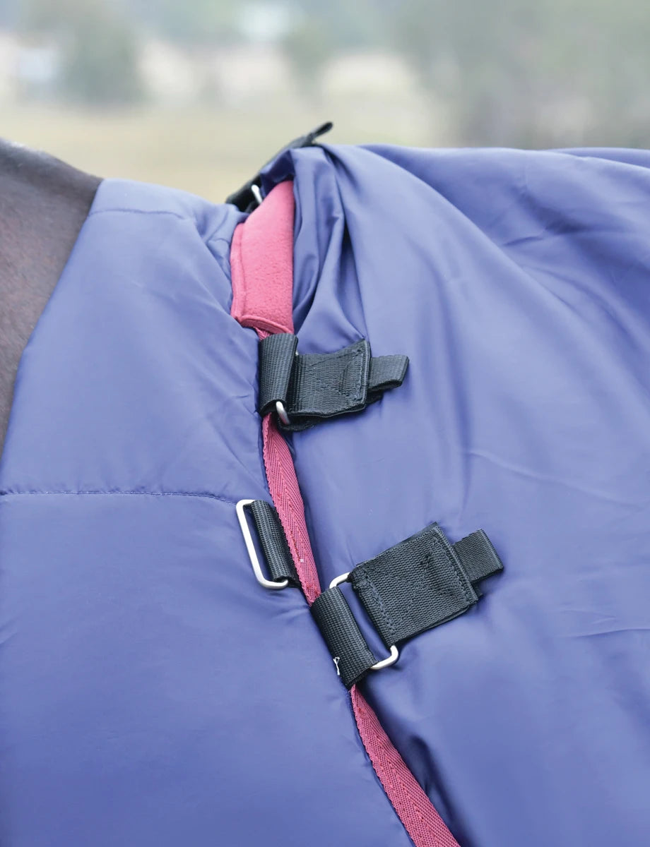 Weatherbeeta ComFiTec Essential Turnout Detach-A-Neck 360G Navy/Burgundy