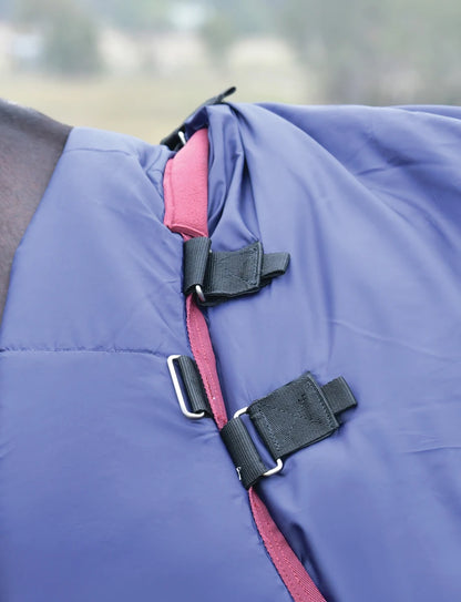 Weatherbeeta ComFiTec Essential Turnout Detach-A-Neck 360G Navy/Burgundy