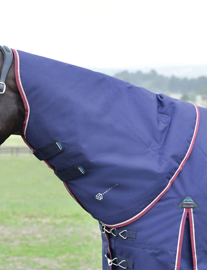 Weatherbeeta ComFiTec Essential Turnout Detach-A-Neck 360G Navy/Burgundy