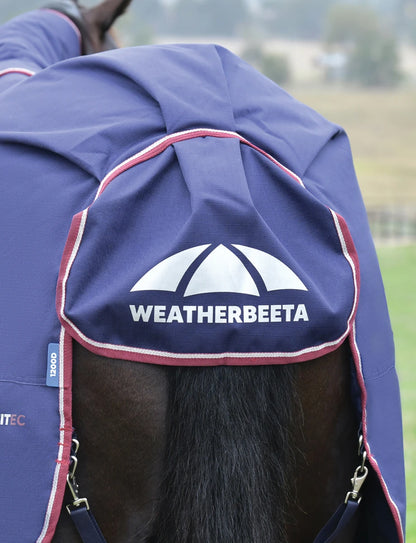 Weatherbeeta ComFiTec Essential Turnout Detach-A-Neck 360G Navy/Burgundy