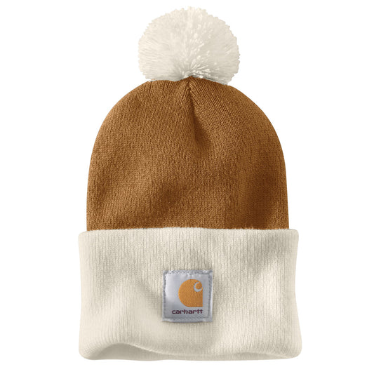 Carhartt Knit Pom Cuffed Beanie Carhartt Brown
