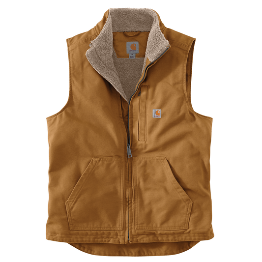Carhartt Sherpa Lined Washed Duck Vest Carhartt Brown