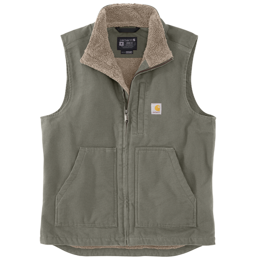 Carhartt Sherpa Lined Washed Duck Vest Moss