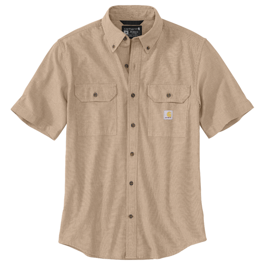 Carhartt Loose Fit Midweight Chambray Short Sleeve Shirt Dark Tan Chambray